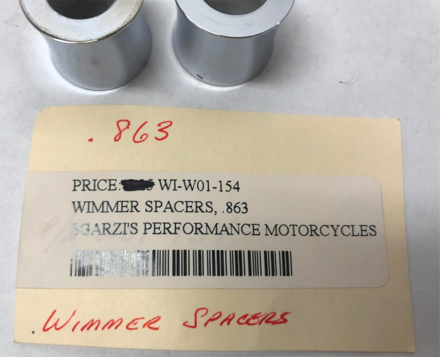 Wimmer Spacers W1-W01-154 Spacers .863 Harley Chrome