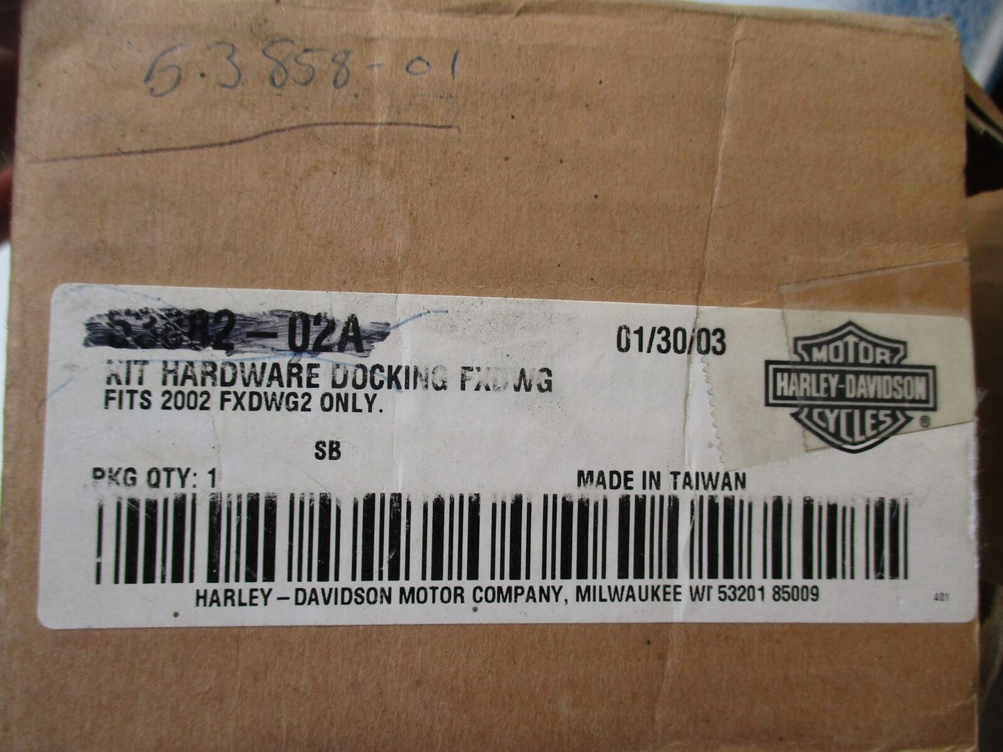 Harley Davidson Dyna FXWG Rear Docking Hardware Kit 53882-02A
