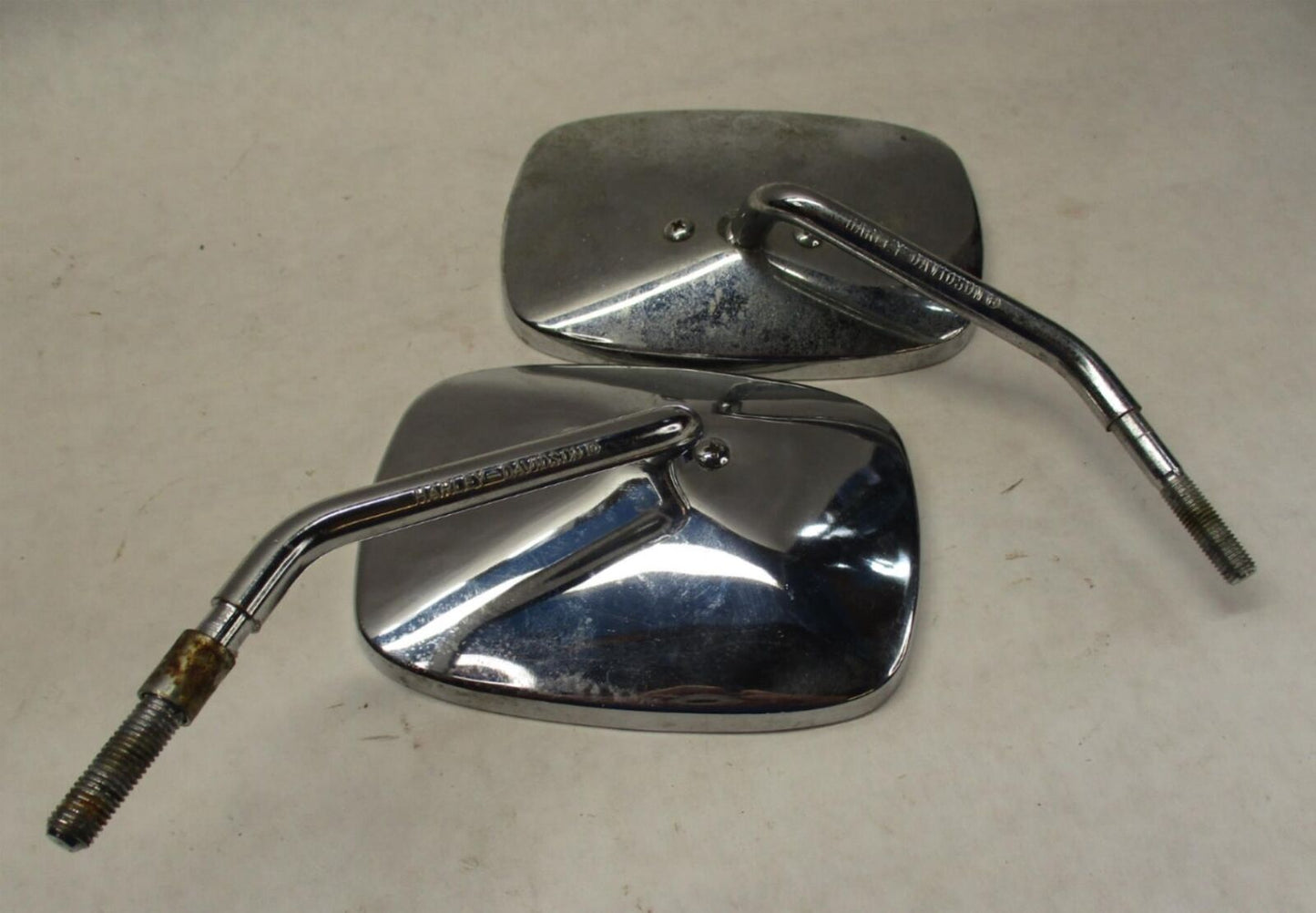 OEM Genuine Harley-Davidson Short Stem Chrome Mirrors Left Right Pair