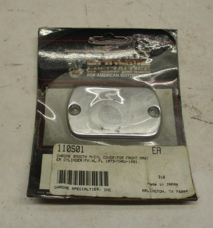 Chrome Specialties Harley Davidson Smooth Chrome Master Cylinder Cover 110501