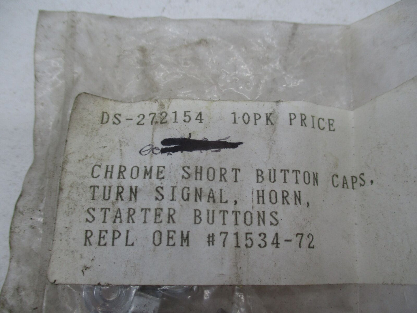 Pack of 10 Harley Chrome Turn Signal Horn Starter Short Button Caps DS-272154