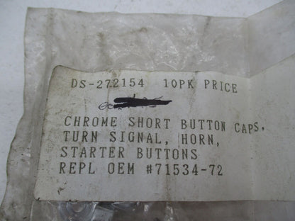 Pack of 10 Harley Chrome Turn Signal Horn Starter Short Button Caps DS-272154