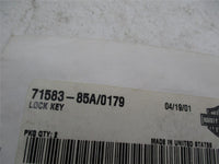 Harley Davidson Genuine NOS Flat Lock Key Set 71583-85A Code: 0179