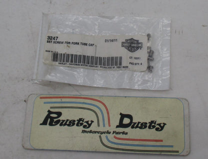 Lot of 6 Harley Davidson Genuine NOS Set Screws for Fork Tube 3247