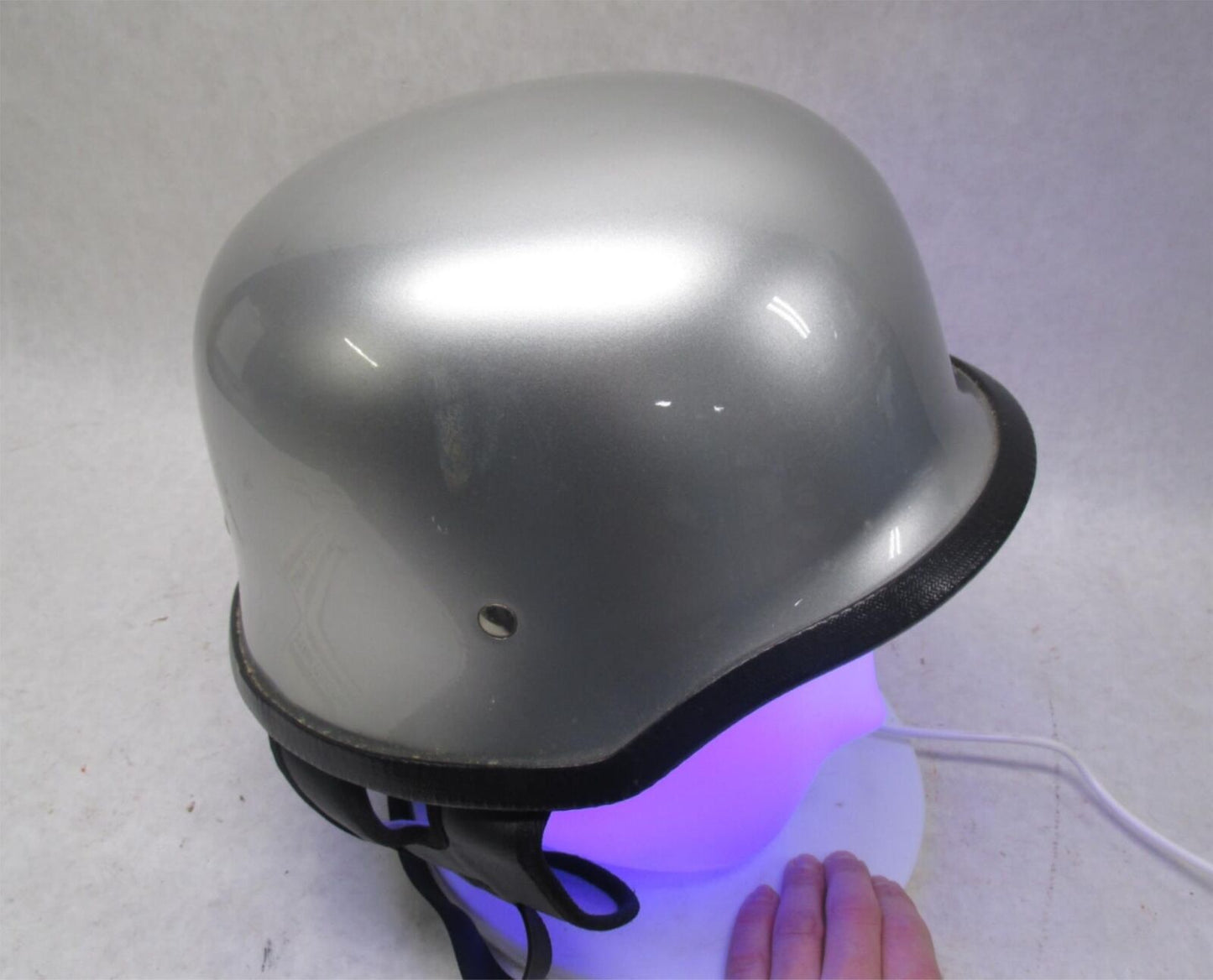 Outlaw Silver G103 Extra Small XS DOT Motorcycle Half Helmet