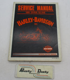 Harley Davidson Official Factory 1991 Dyna Glide Models Service Manual 99481-91