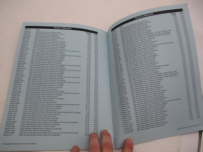 Harley Davidson & Buell 2007 Service Literature Dealer Part Number List