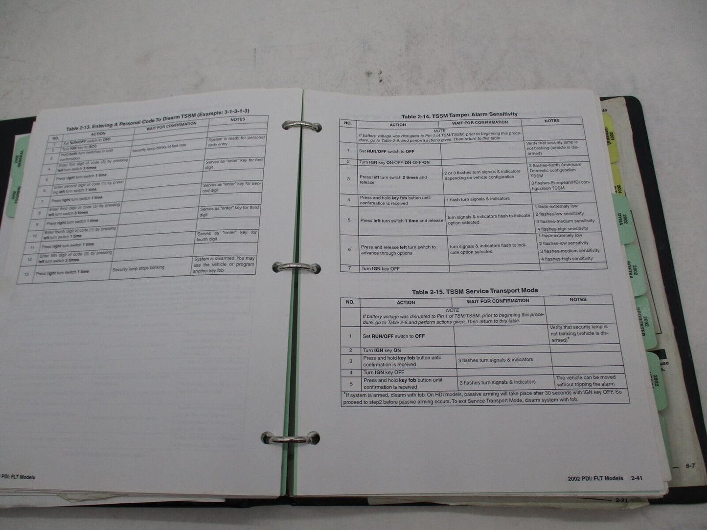 Harley Davidson Factory 2002 Pre Delivery Set Up Manual Instructions 99947-02