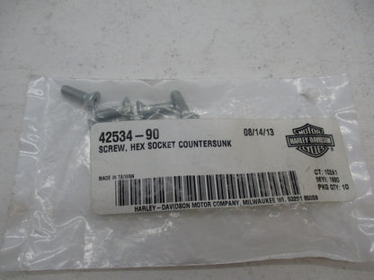 Lot of 8 Harley Davidson Genuine NOS Hex Socket Countersunk Screws 42534-90