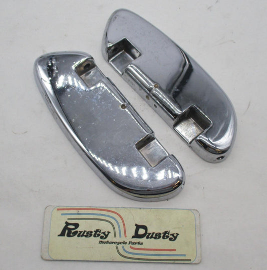 Pair of Harley Davidson Chrome Passenger Streamliner Floorboard Base Plates