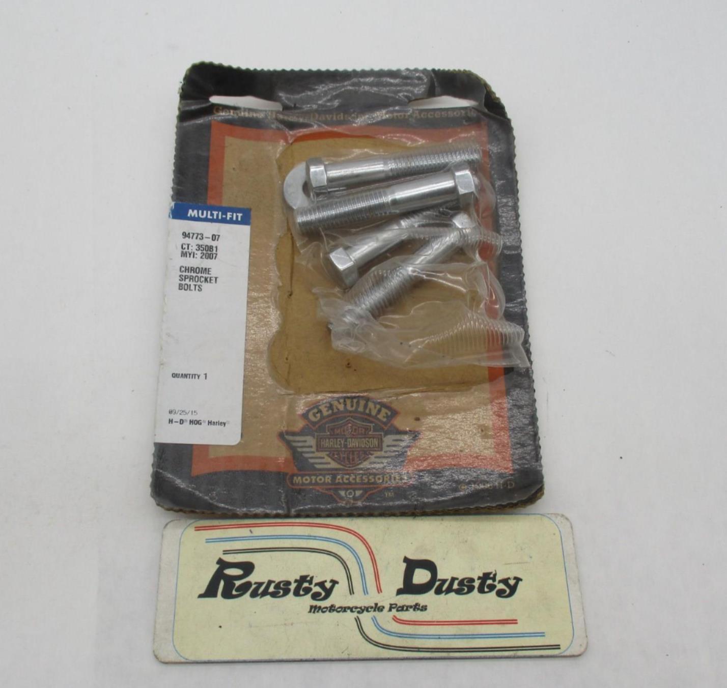 Harley Davidson Genuine Chrome Sprocket Bolts 94773-07 Incomplete