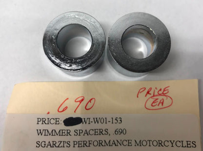 Wimmer Chrome Spacers W01-154 .690 Harley Chrome