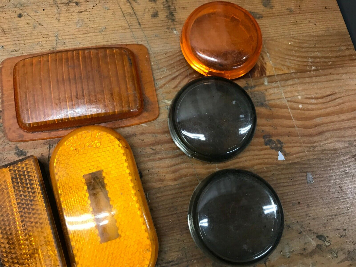 Lot of Harley Davidson Fender Light Cover Lenses Amber PM 1735-15 Grote 9020