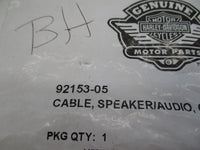 Harley Davidson Genuine NOS Speaker Audio Short Cable 92153-05