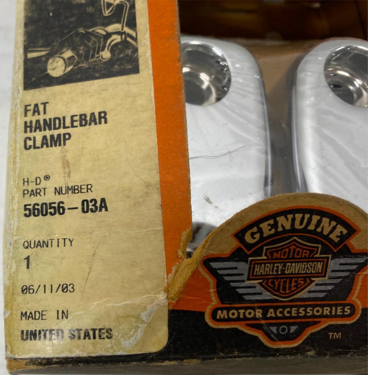 Harley Davidson Genuine Fat Handlebar Clamps Chrome 56056-03A