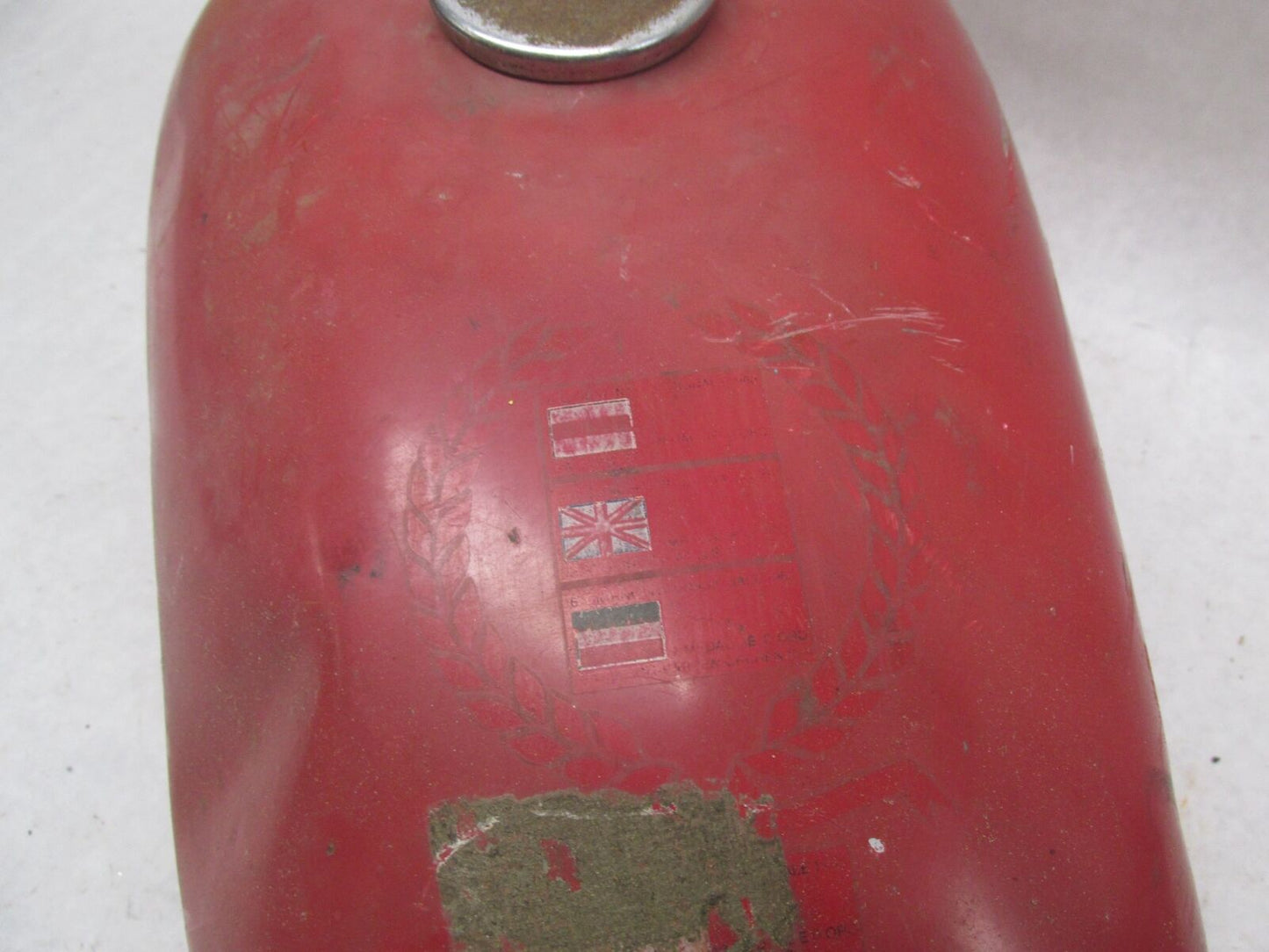 Vintage Original Paint Moto Guzzi Red RARE Gas Fuel Tank Unknown Model