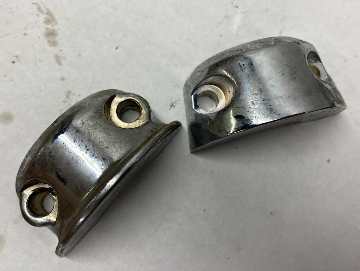 Lot of (2) Harley Chrome Clutch Perch Brackets Clamps