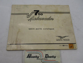 Vintage Original Moto Guzzi 750 Ambassador Parts Catalog Book