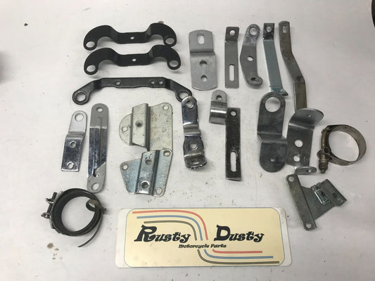 Huge Mixed Lot of Harley Misc Brackets Clamps Air Breather, Exhaust Sportster