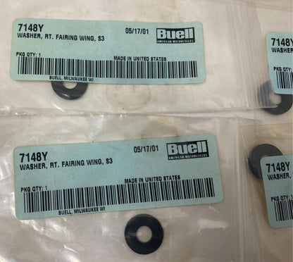 Harley Davidson Buell Genuine Lot (5) S3 Fairing Wing Washer 7148Y