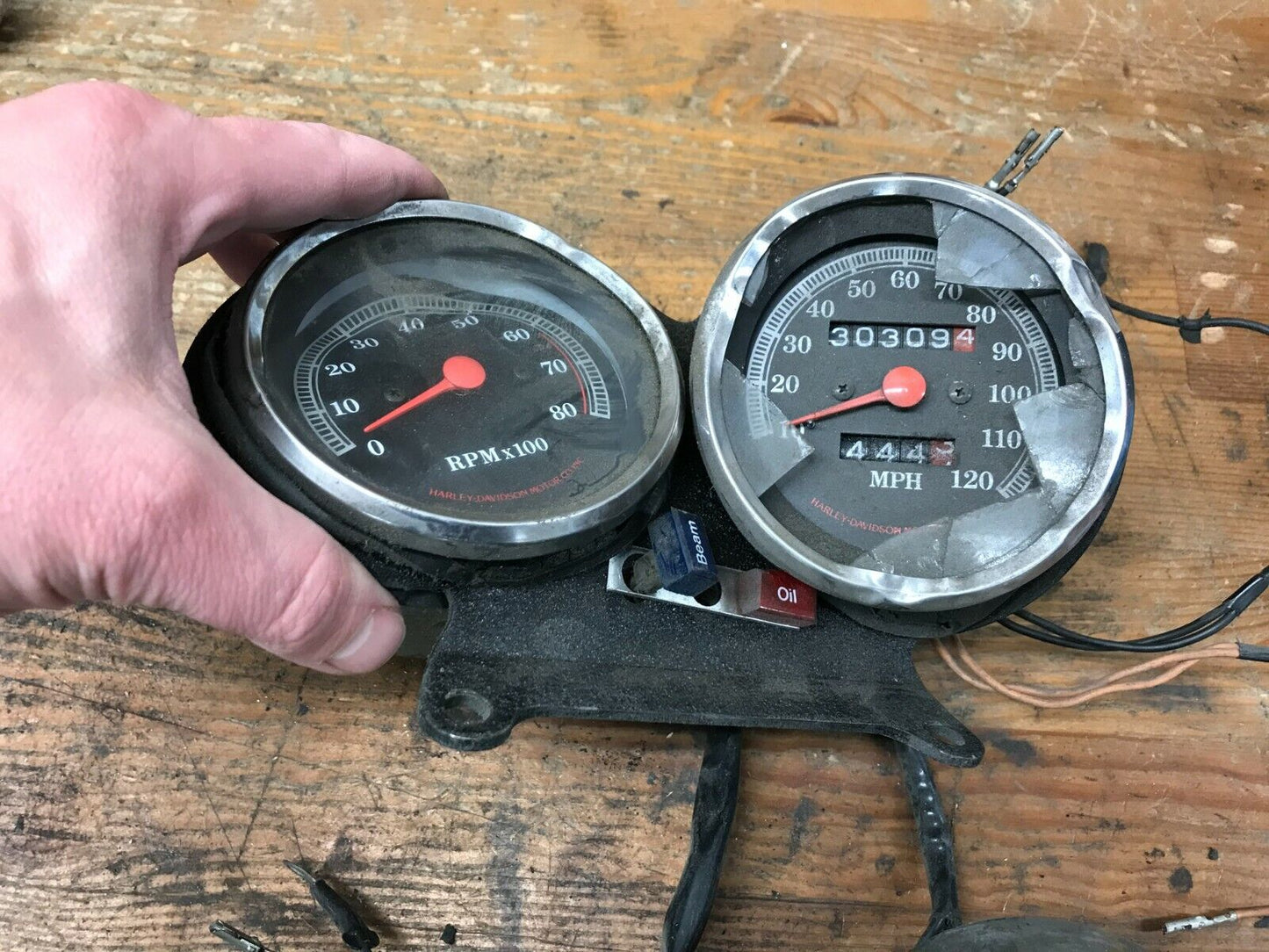 Lot of Harley Davidson Speedo Speedometer Tach Gauge instruments parts or Repair