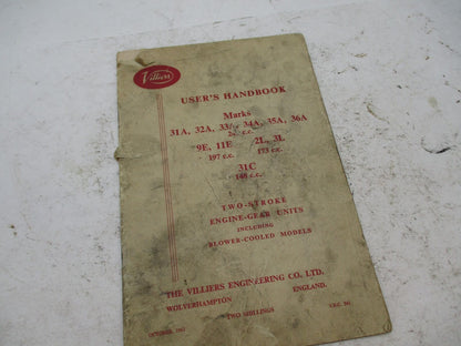 Norton Villers 1962 User's Handbook Two-Stroke Engine Gear Units