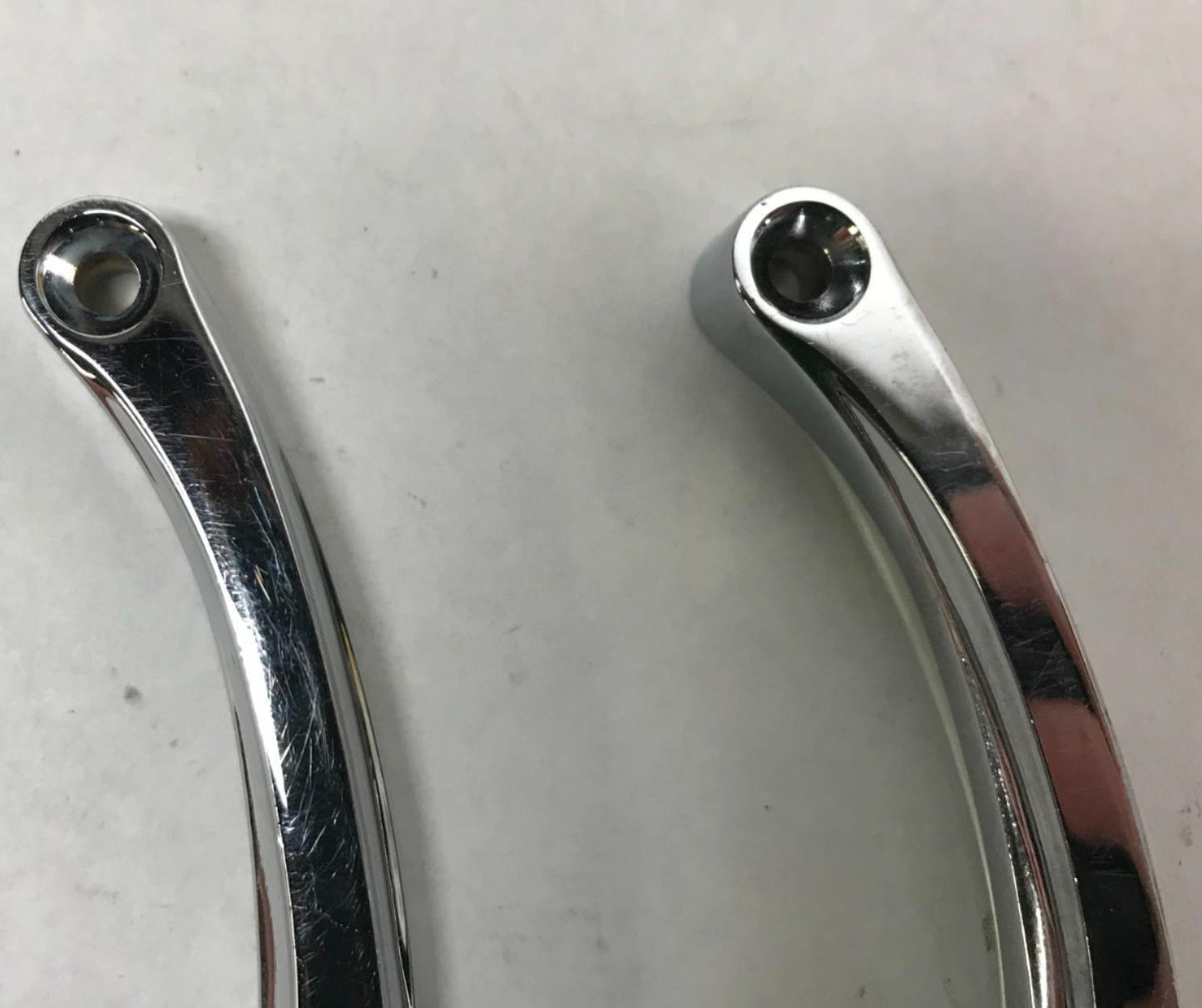Pair Chrome Mirror Curved Stems Harley Custom