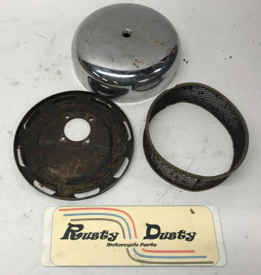 Harley Davidson 7" Linkert Carb Air Cleaner Assembly w/ Backing plate & cover