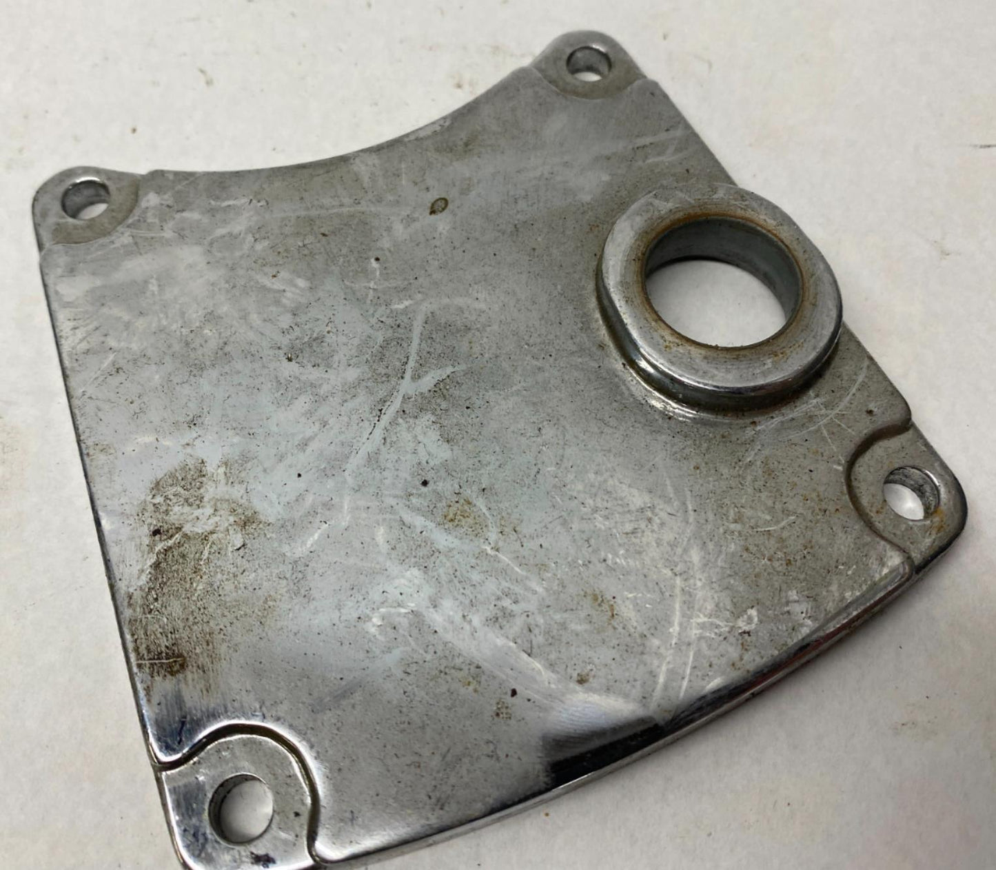 Harley Davidson Chrome Outer Primary Inspection Cover w/ Foot Peg Hole