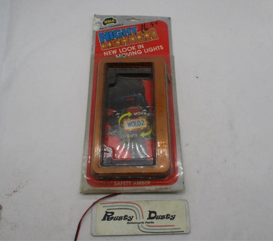 Wolo Night Lighter License Plate Frame Motorcycle Scooter / Model MC-2 Amber