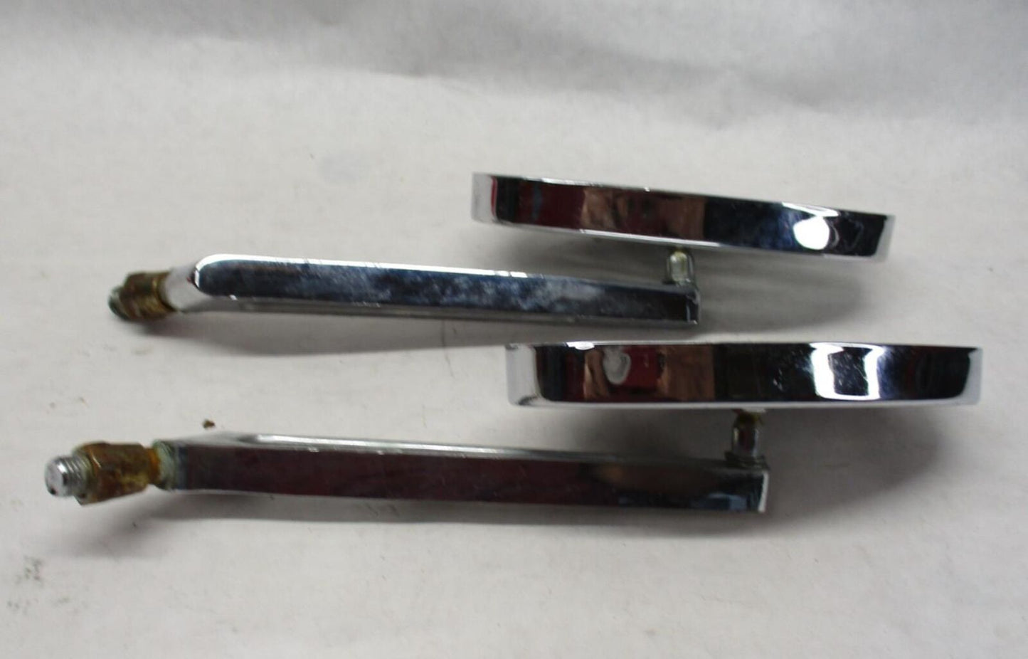 Harley Chrome Set Oval Custom Mirrors Slotted Sportster Softail Dyna