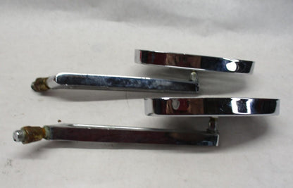 Harley Chrome Set Oval Custom Mirrors Slotted Sportster Softail Dyna