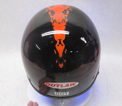 Outlaw Black and Red Medium M T-70 Motorcycle Half Helmet 57-58cm
