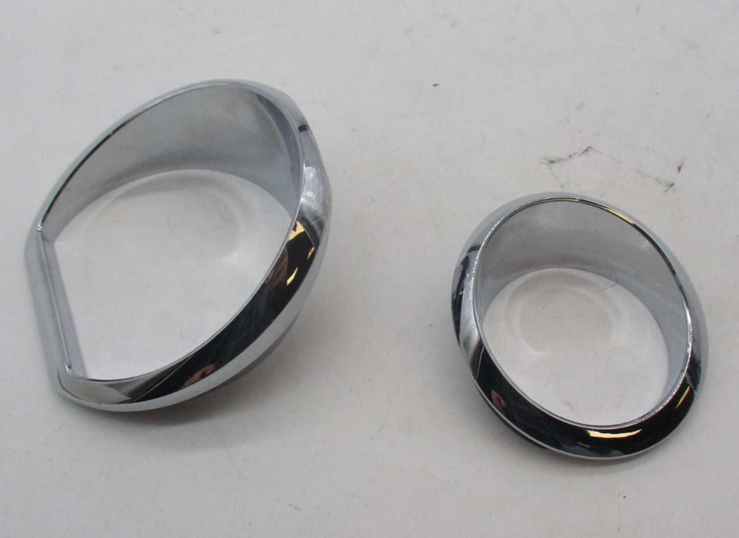 Mixed lot of 2 Harley Davidson Chrome Light Trim Rings w/ integrated visors