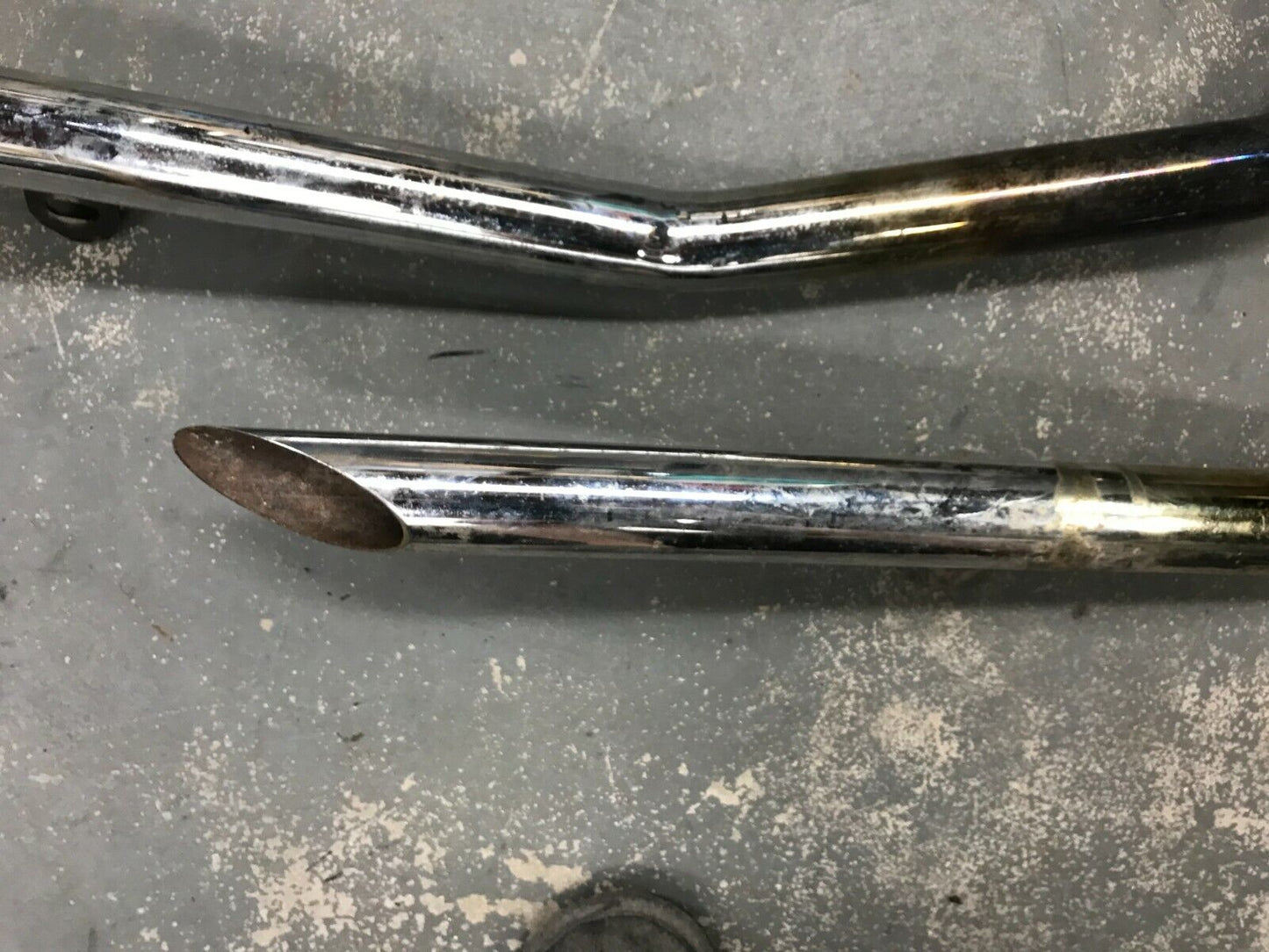 Harley Ironhead sportster Shovelhead 1 ¾” slash cut Straight exhaust drag pipes