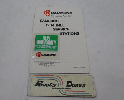 Vintage 1982 Samsung Electronics Sentinel Service Stations Book