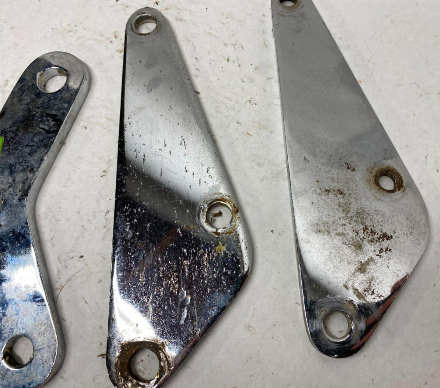 Harley Lot of Chrome Foot Forward Mid Control Mounting Plates Brackets