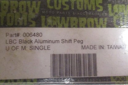 Lowbrow Customs Harley Chopper Black Aluminum Shift Peg 006480