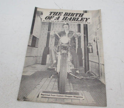 AMF Harley Brochure "The Birth of a Harley" Reprinted Custom Chopper Magazine