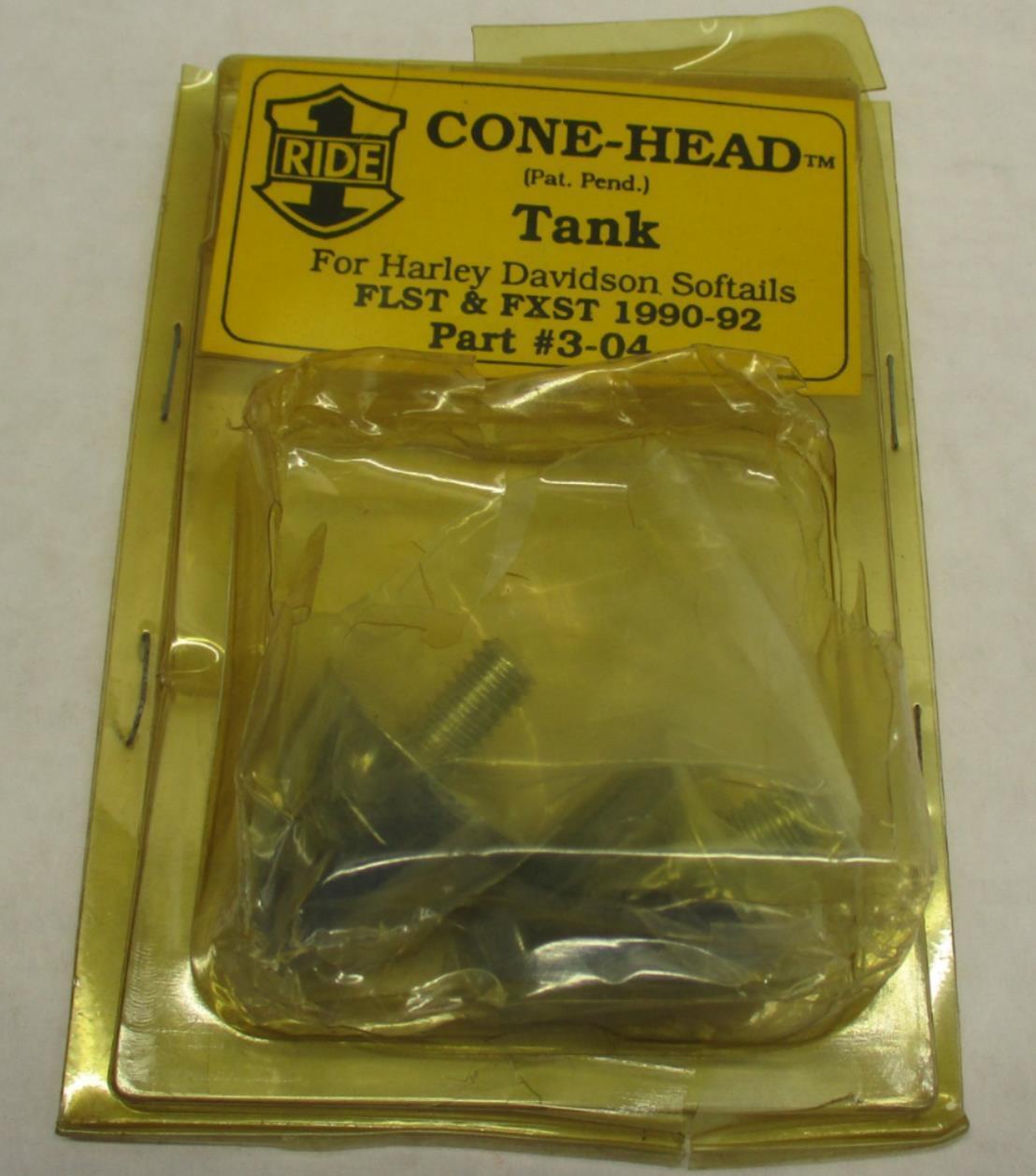 Cone-Head #3-04 Gas Tank Hardware for Harley Softails FLST & FXST 1990-1992