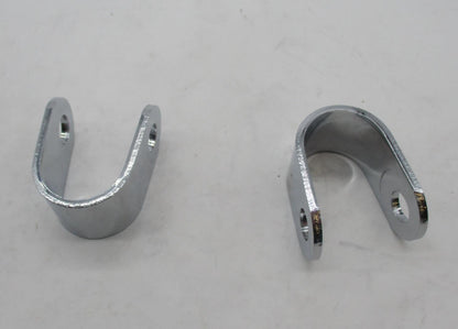 Pair of Harley Davidson Chrome Foot Peg Clamp Retaining Brackets