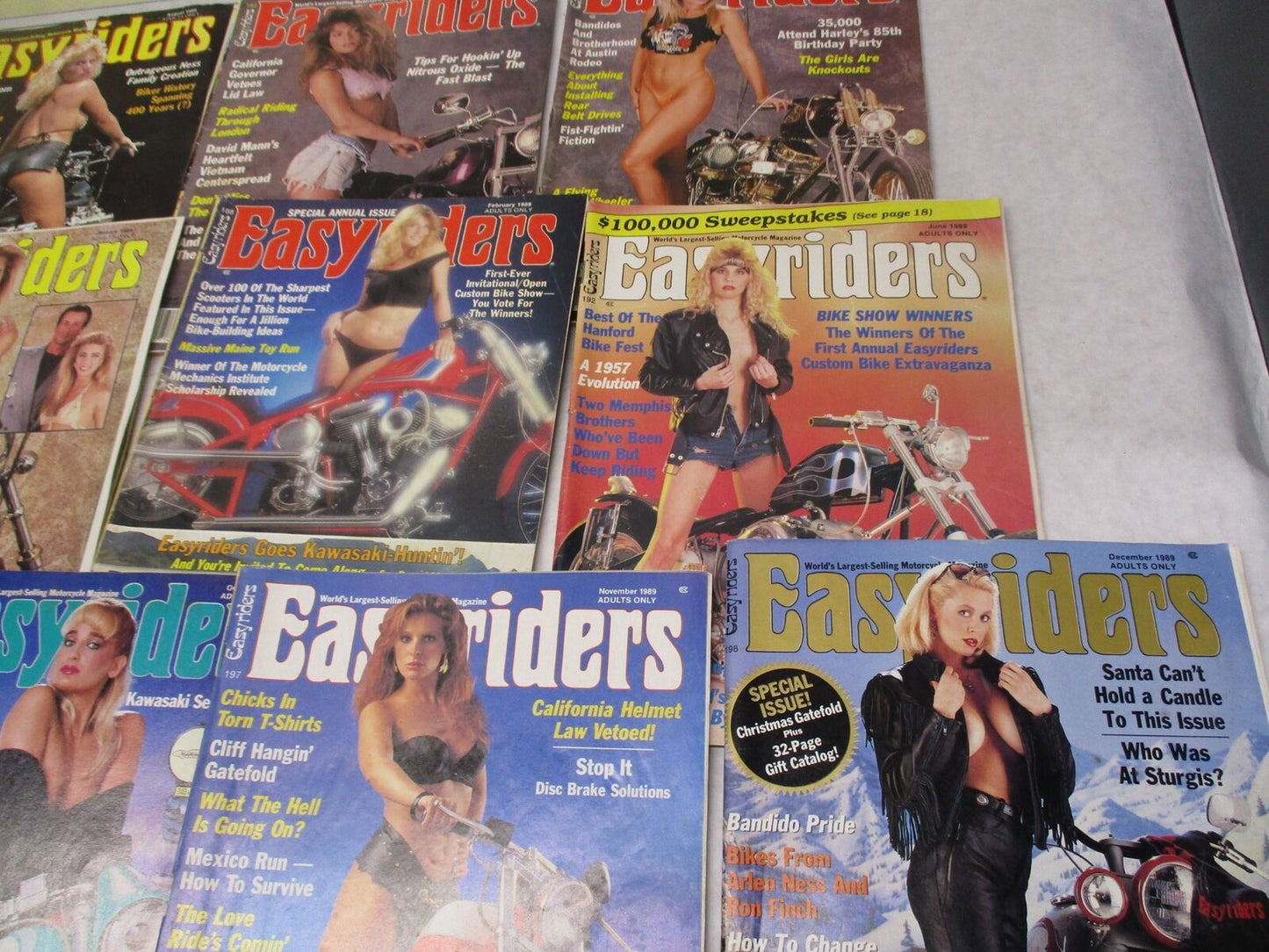 Lot of (16) VTG Easy Rider Harley Davidson Chopper Magazines 1988-1989 Lot #3
