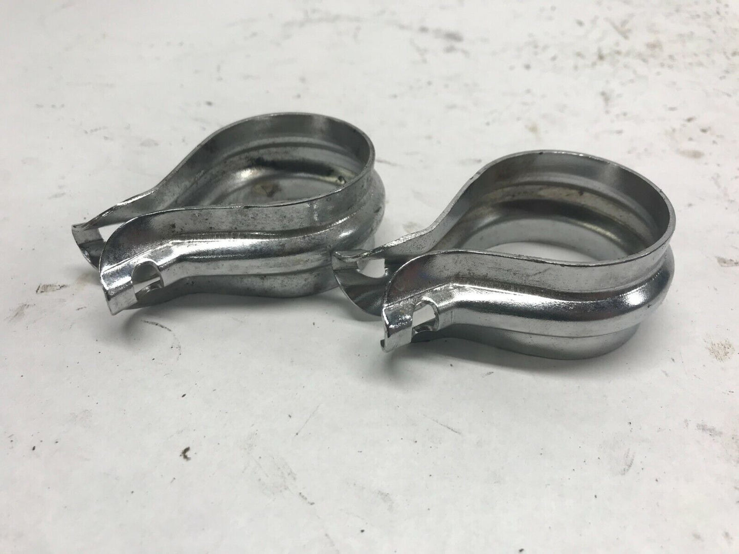 Pair of Harley Exhaust Tube Pipe Clamps Classic Vintage