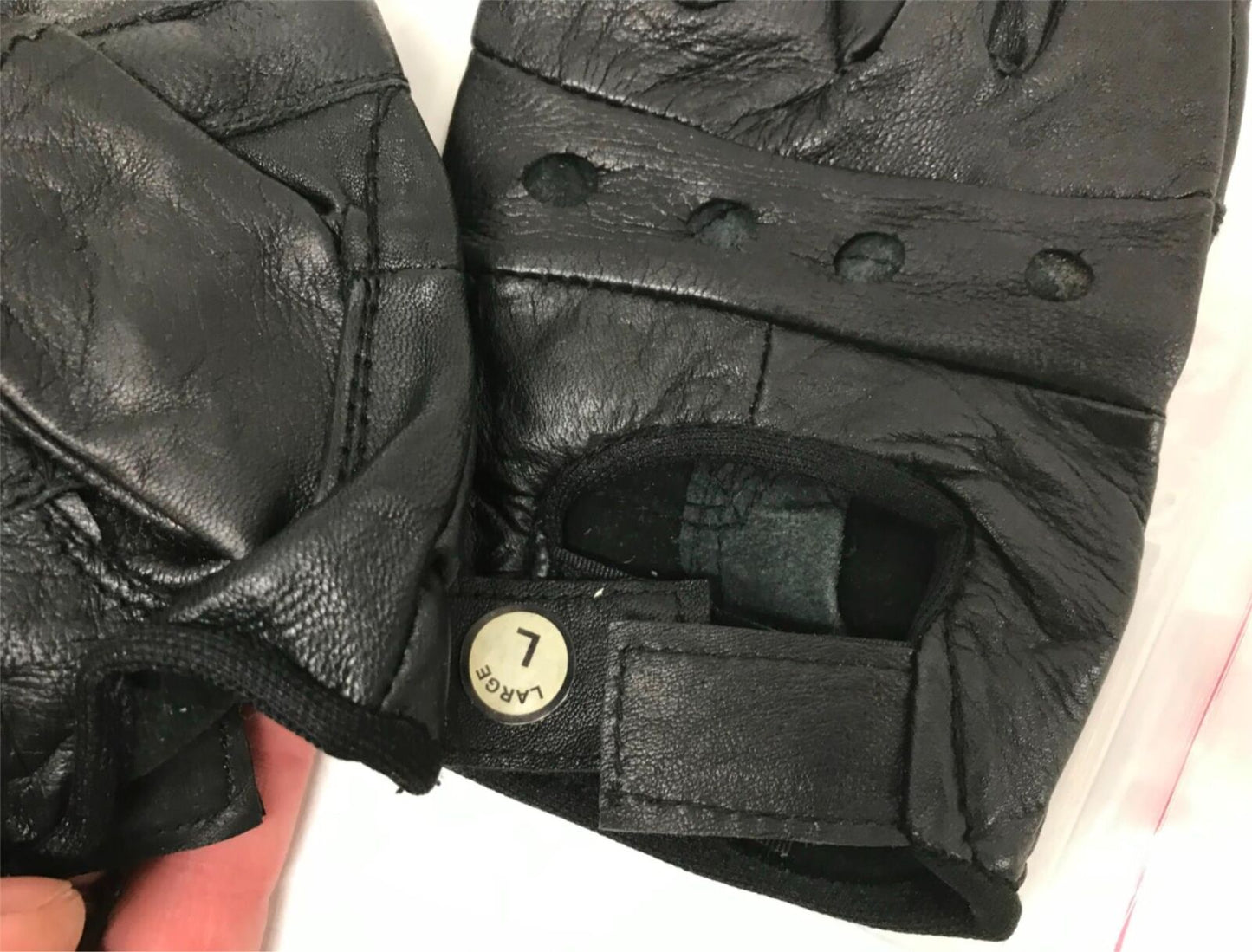 Kerr Leathers Fingerless Motorcycle Riding Protective Gloves (L) Size Large