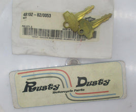 Set of 2 Harley-Davidson Genuine NOS Keys Code 0053 48152-82