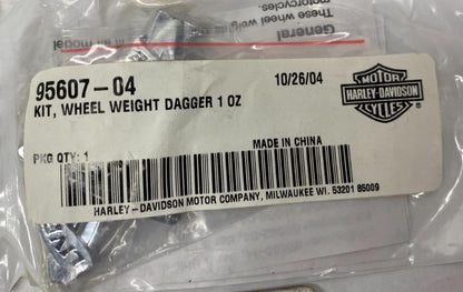 Lot of (4) Harley Genuine Wheel Weight Dagger 102 95607-04