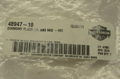 Harley Davidson Genuine NOS 48947-10 Diamond Black Brake Line Kit Abs Mid-489