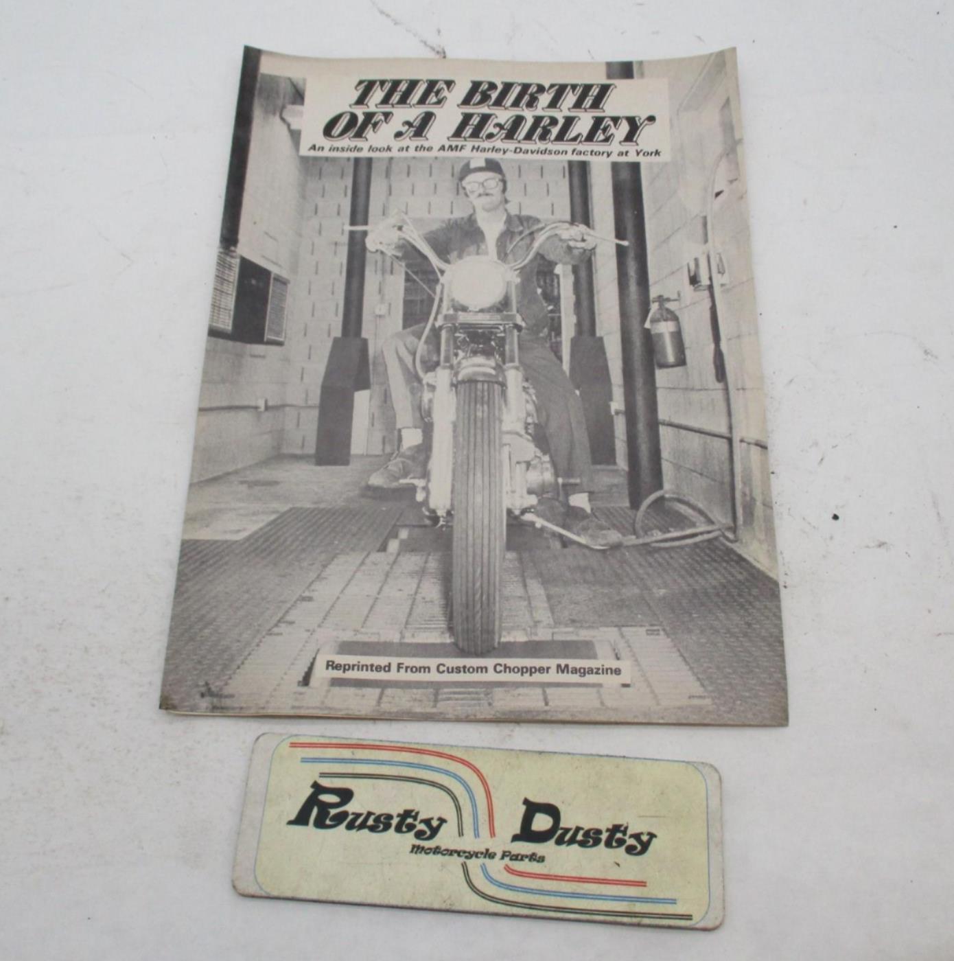 AMF Harley Brochure "The Birth of a Harley" Reprinted Custom Chopper Magazine