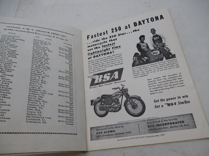 Vintage 40th Annual 1960 New England Gypsy Tour Motorcycle Road Races Program