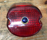 Harley Shovelhead Brake light Taillight Lens & Housing w/ Blue Jewel insert